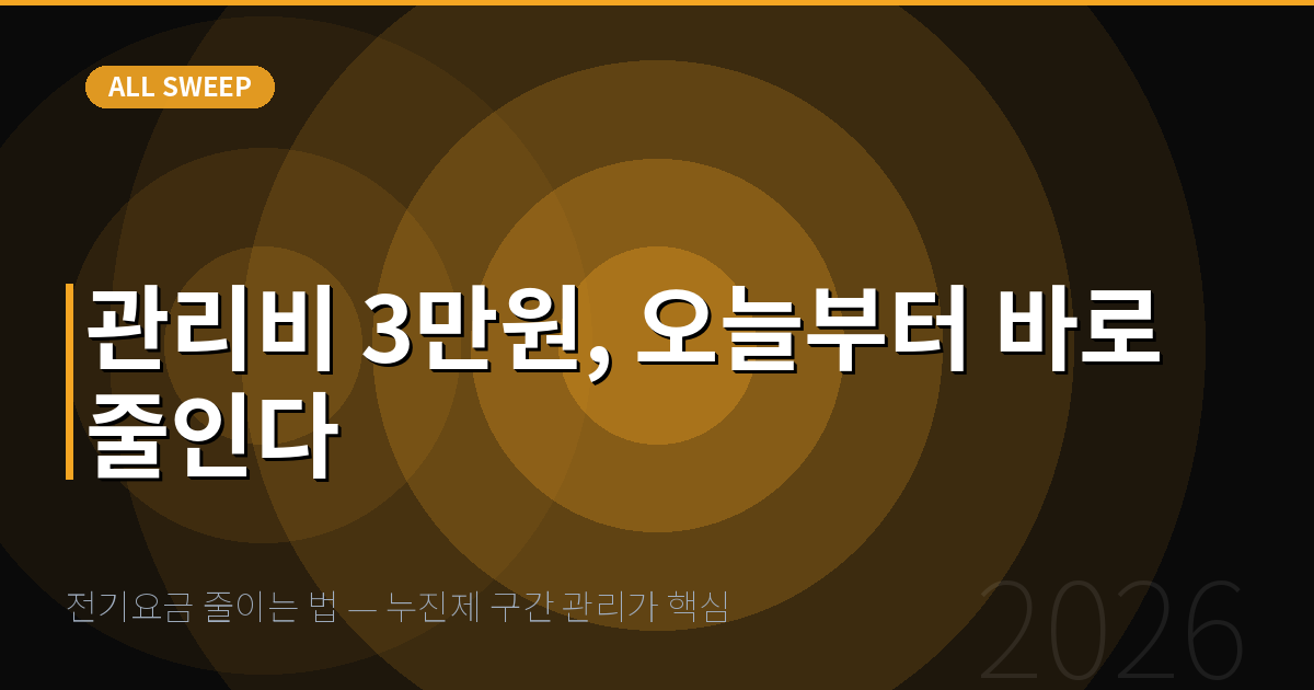 전기요금 줄이는 법 — 누진제 구간 관리가 핵심 — 관리비 3만원, 오늘부터 바로 줄인다
