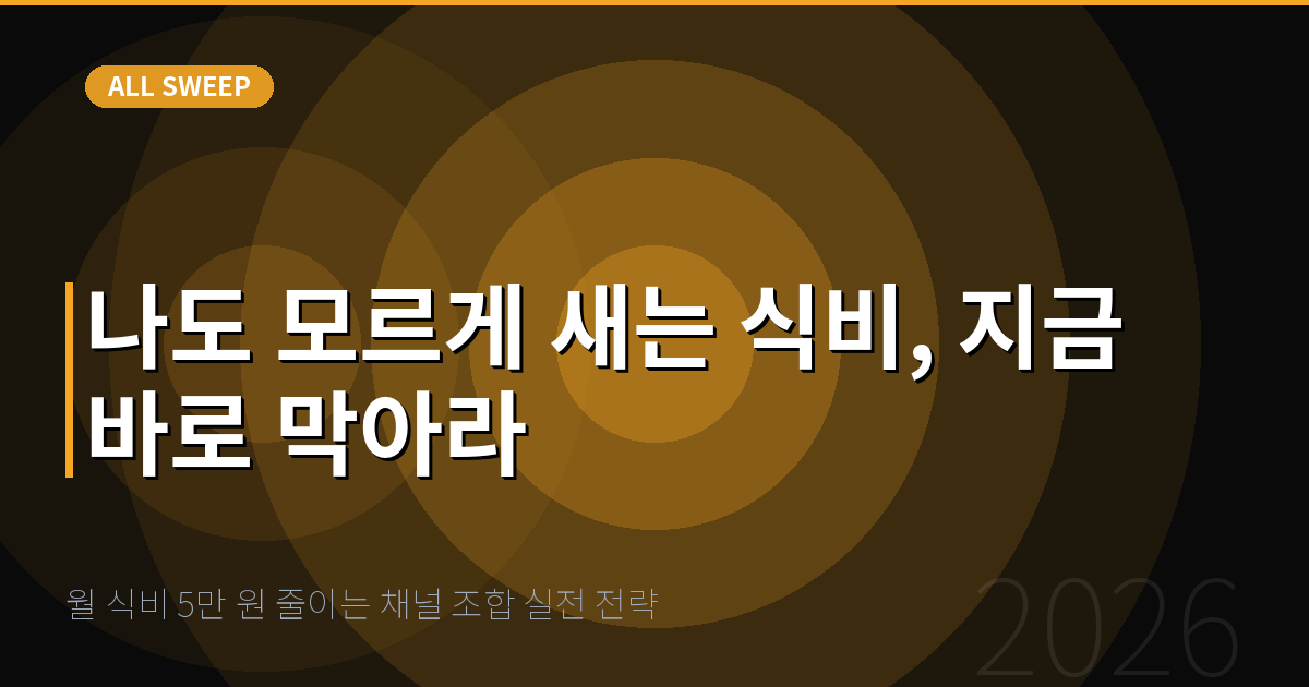 월 식비 5만 원 줄이는 채널 조합 실전 전략 — 나도 모르게 새는 식비, 지금 바로 막아라