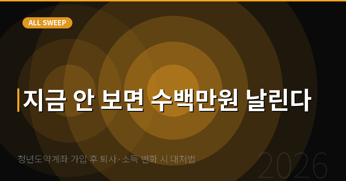 청년도약계좌 가입 후 퇴사·소득 변화 시 대처법 — 지금 안 보면 수백만원 날린다