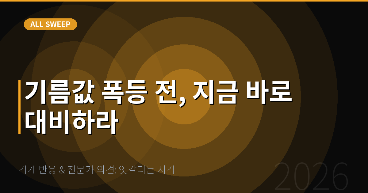 각계 반응 & 전문가 의견: 엇갈리는 시각 — 기름값 폭등 전, 지금 바로 대비하라