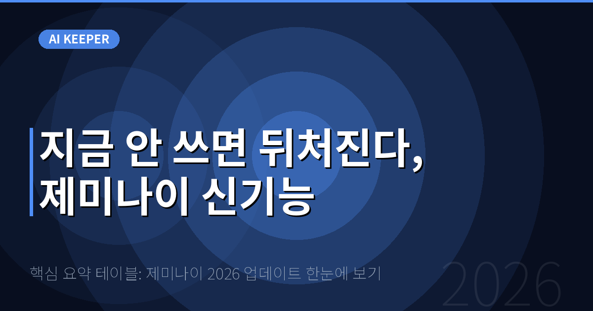 핵심 요약 테이블: 제미나이 2026 업데이트 한눈에 보기 — 지금 안 쓰면 뒤처진다, 제미나이 신기능