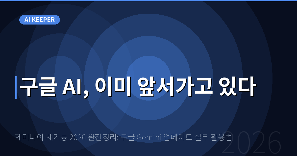 제미나이 새기능 2026 완전정리: 구글 Gemini 업데이트 실무 활용법 — 구글 AI, 이미 앞서가고 있다