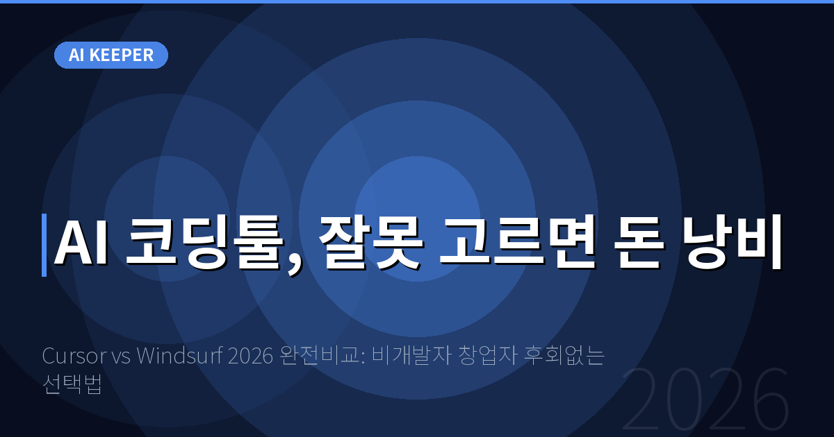Cursor vs Windsurf 2026 완전비교: 비개발자 창업자 후회없는 선택법 — AI 코딩툴, 잘못 고르면 돈 낭비