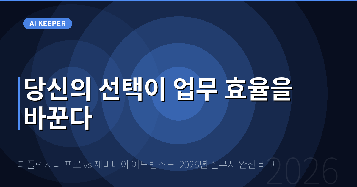 퍼플렉시티 프로 vs 제미나이 어드밴스드, 2026년 실무자 완전 비교 — 당신의 선택이 업무 효율을 바꾼다