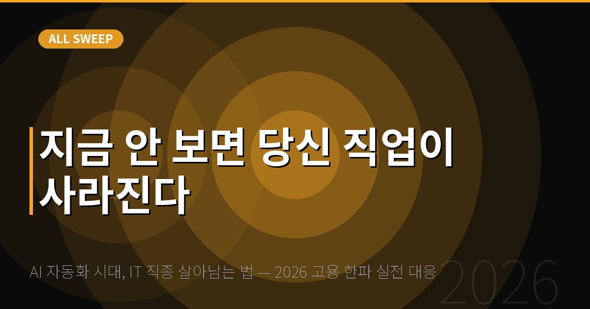 AI 자동화 시대, IT 직종 살아남는 법 — 2026 고용 한파 실전 대응 — 지금 안 보면 당신 직업이 사라진다