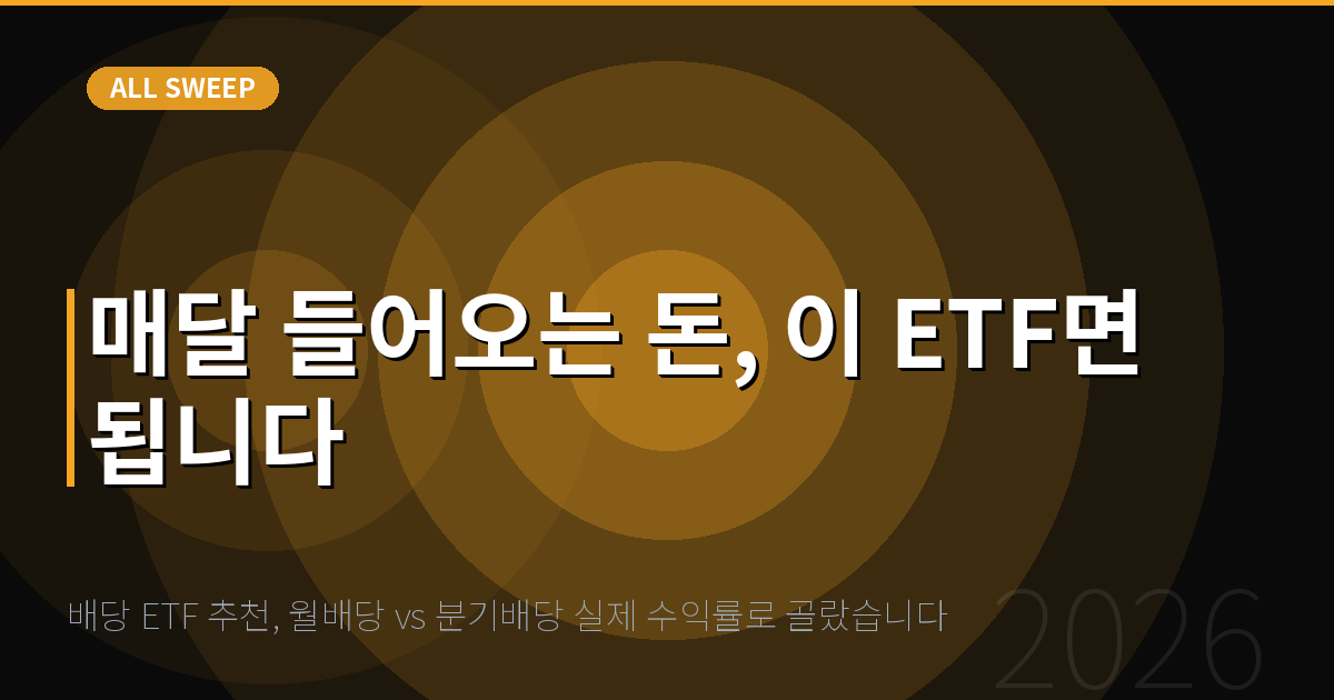배당 ETF 추천, 월배당 vs 분기배당 실제 수익률로 골랐습니다 — 매달 들어오는 돈, 이 ETF면 됩니다