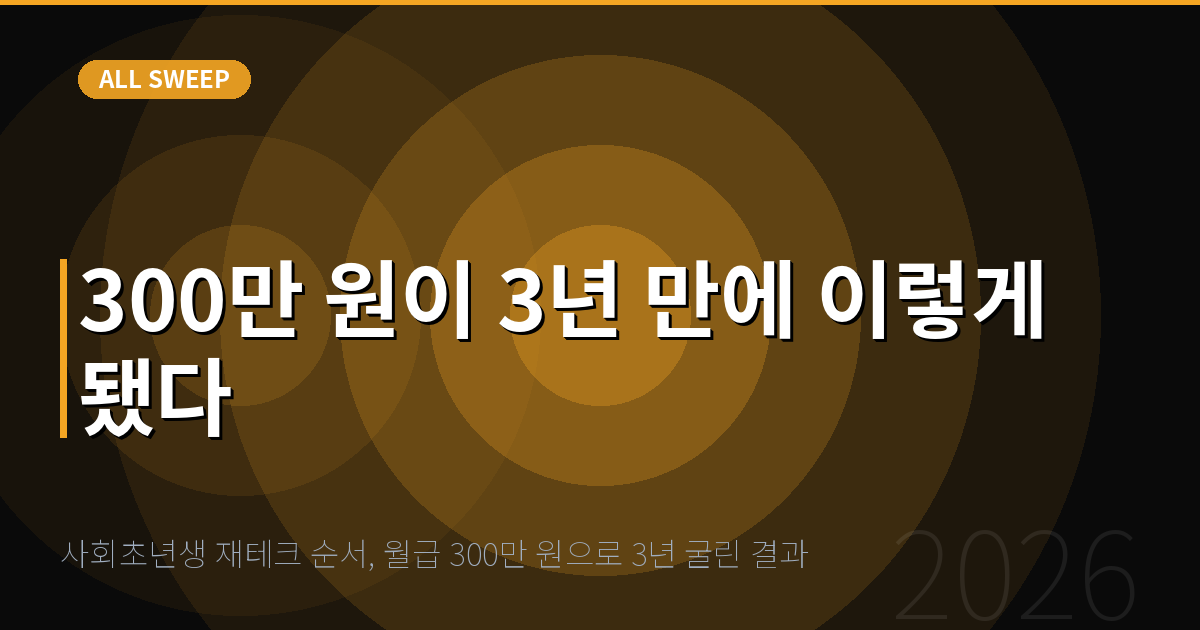 사회초년생 재테크 순서, 월급 300만 원으로 3년 굴린 결과 — 300만 원이 3년 만에 이렇게 됐다