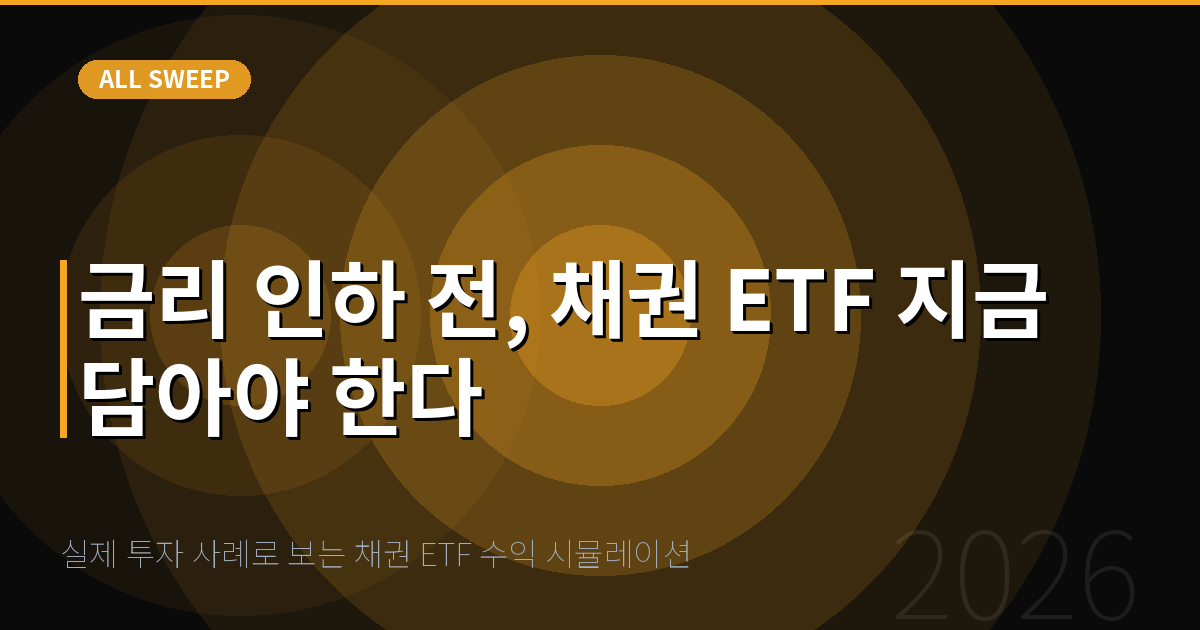 실제 투자 사례로 보는 채권 ETF 수익 시뮬레이션 — 금리 인하 전, 채권 ETF 지금 담아야 한다