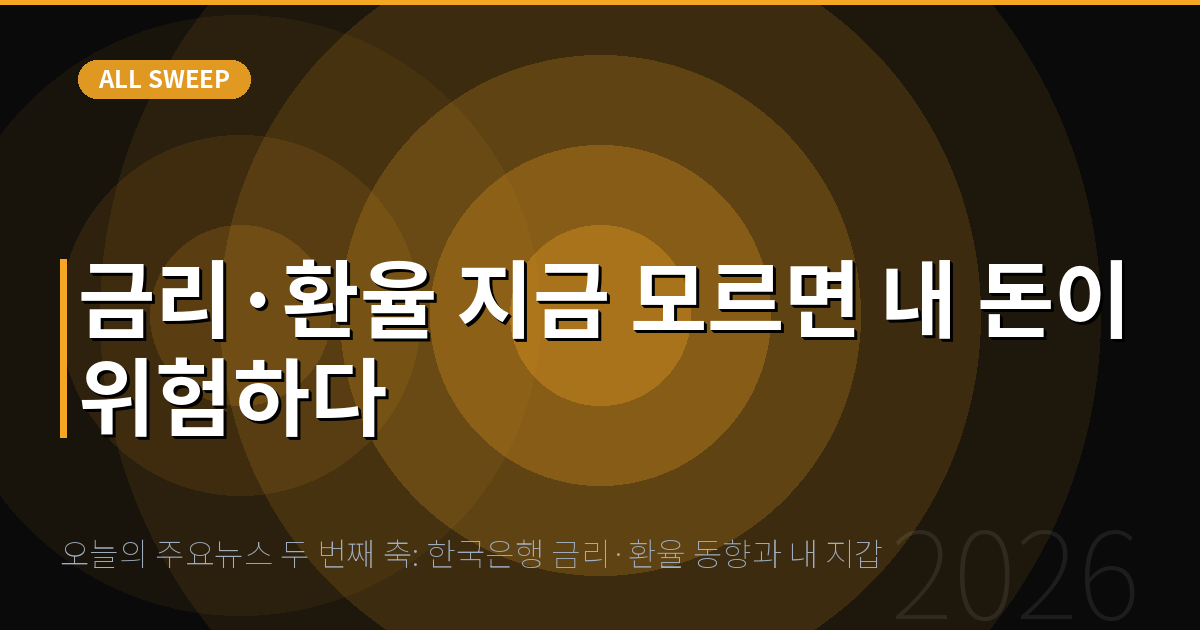오늘의 주요뉴스 두 번째 축: 한국은행 금리·환율 동향과 내 지갑 — 금리·환율 지금 모르면 내 돈이 위험하다