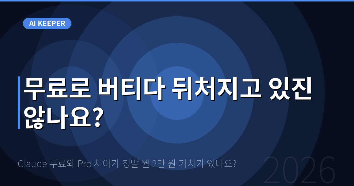 Claude 무료와 Pro 차이가 정말 월 2만 원 가치가 있나요? — 무료로 버티다 뒤처지고 있진 않나요?