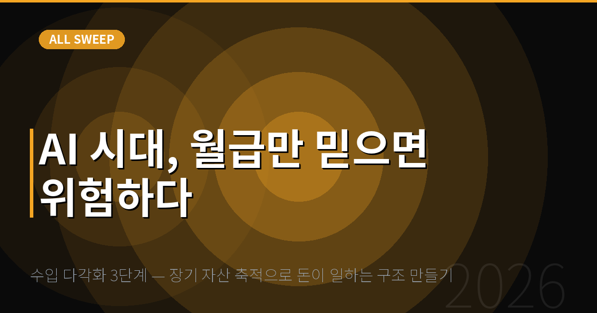 수입 다각화 3단계 — 장기 자산 축적으로 돈이 일하는 구조 만들기 — AI 시대, 월급만 믿으면 위험하다