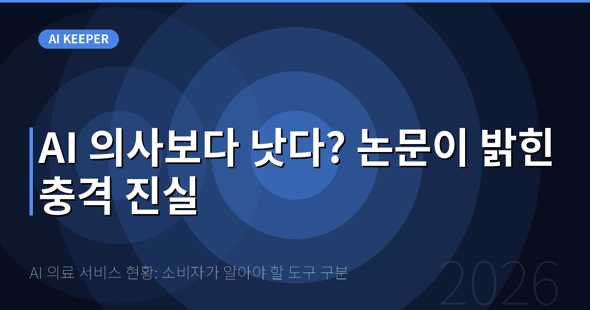 AI 의료 서비스 현황: 소비자가 알아야 할 도구 구분 — AI 의사보다 낫다? 논문이 밝힌 충격 진실
