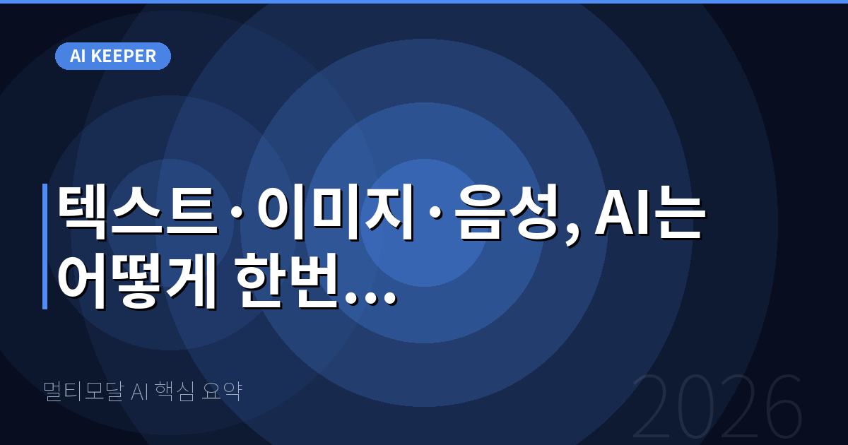 멀티모달 AI 핵심 요약 — 텍스트·이미지·음성, AI는 어떻게 한번...