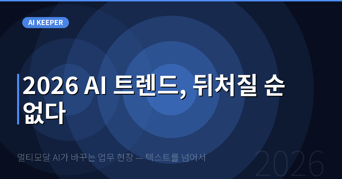 멀티모달 AI가 바꾸는 업무 현장 — 텍스트를 넘어서 — 2026 AI 트렌드, 뒤처질 순 없다