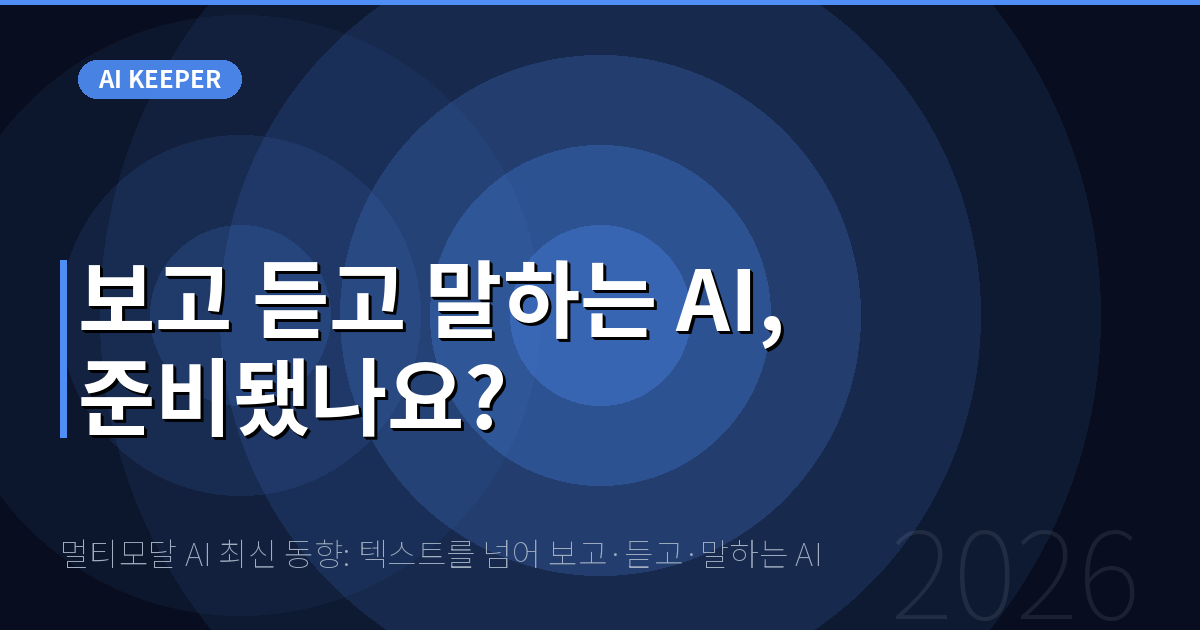 멀티모달 AI 최신 동향: 텍스트를 넘어 보고·듣고·말하는 AI — 보고 듣고 말하는 AI, 준비됐나요?