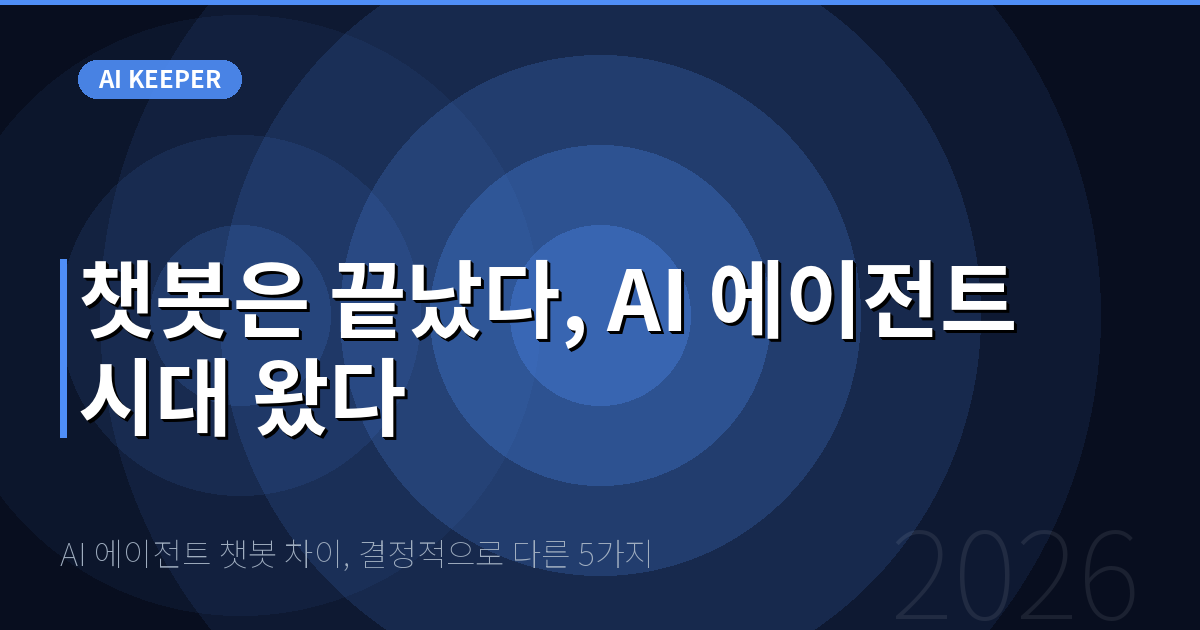 AI 에이전트 챗봇 차이, 결정적으로 다른 5가지 — 챗봇은 끝났다, AI 에이전트 시대 왔다