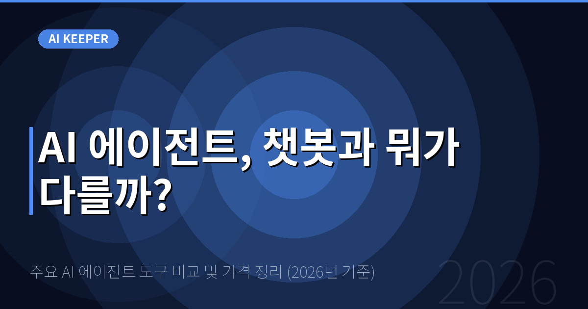 주요 AI 에이전트 도구 비교 및 가격 정리 (2026년 기준) — AI 에이전트, 챗봇과 뭐가 다를까?