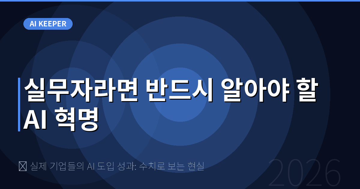 🏢 실제 기업들의 AI 도입 성과: 수치로 보는 현실 — 실무자라면 반드시 알아야 할 AI 혁명
