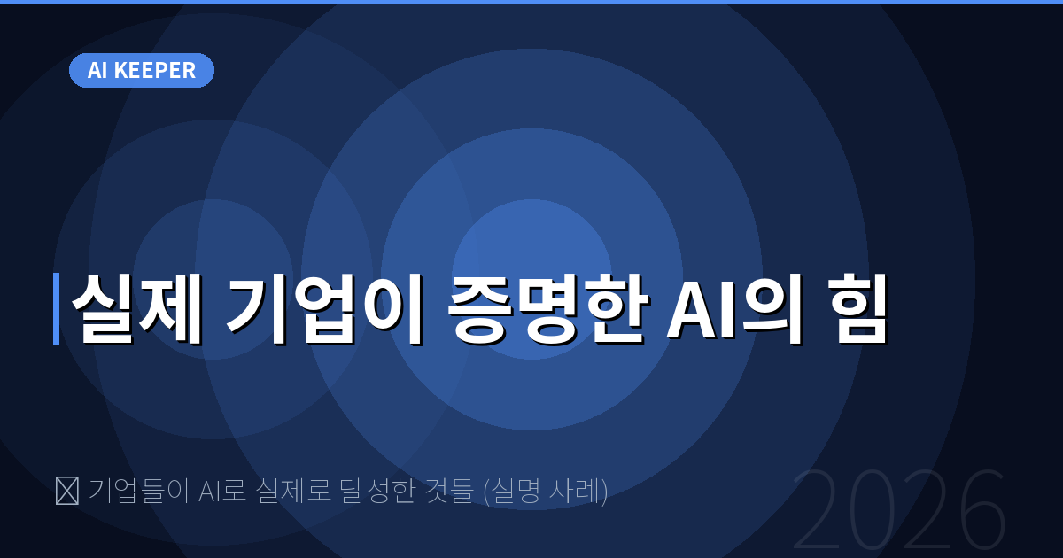 🏢 기업들이 AI로 실제로 달성한 것들 (실명 사례) — 실제 기업이 증명한 AI의 힘