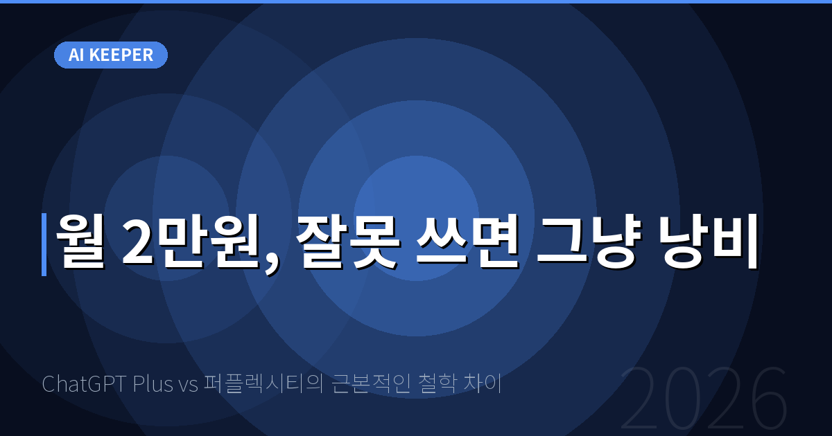 ChatGPT Plus vs 퍼플렉시티의 근본적인 철학 차이 — 월 2만원, 잘못 쓰면 그냥 낭비