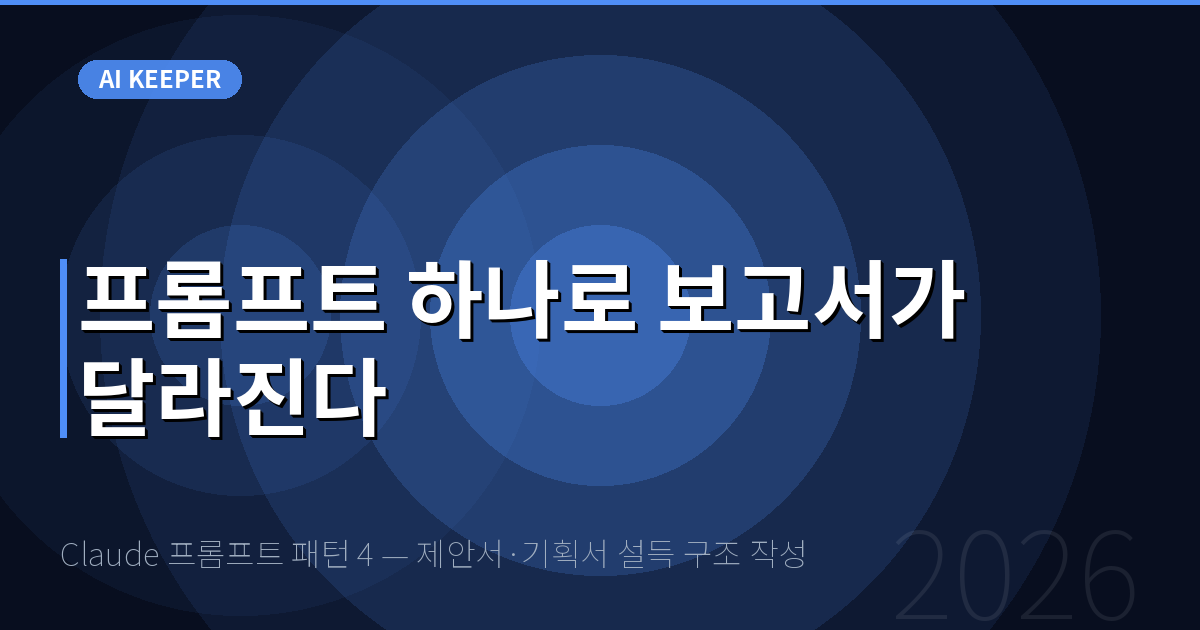 Claude 프롬프트 패턴 4 — 제안서·기획서 설득 구조 작성 — 프롬프트 하나로 보고서가 달라진다