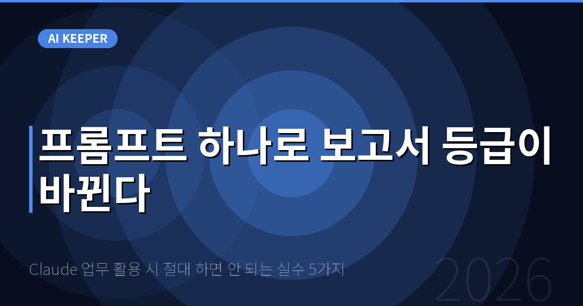 Claude 업무 활용 시 절대 하면 안 되는 실수 5가지 — 프롬프트 하나로 보고서 등급이 바뀐다