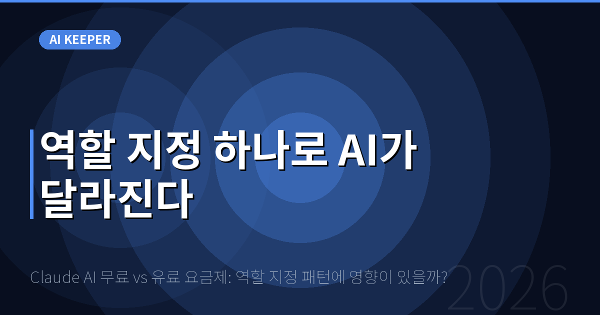 Claude AI 무료 vs 유료 요금제: 역할 지정 패턴에 영향이 있을까? — 역할 지정 하나로 AI가 달라진다