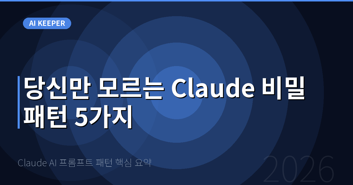 Claude AI 프롬프트 패턴 핵심 요약 — 당신만 모르는 Claude 비밀 패턴 5가지