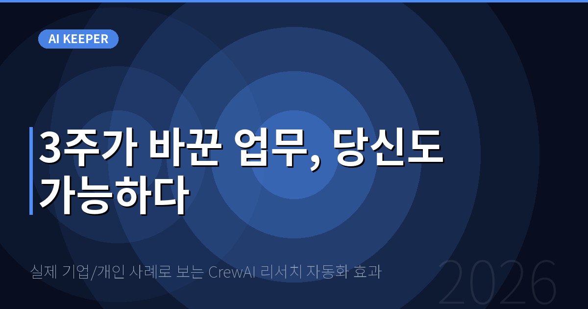실제 기업/개인 사례로 보는 CrewAI 리서치 자동화 효과 — 3주가 바꾼 업무, 당신도 가능하다