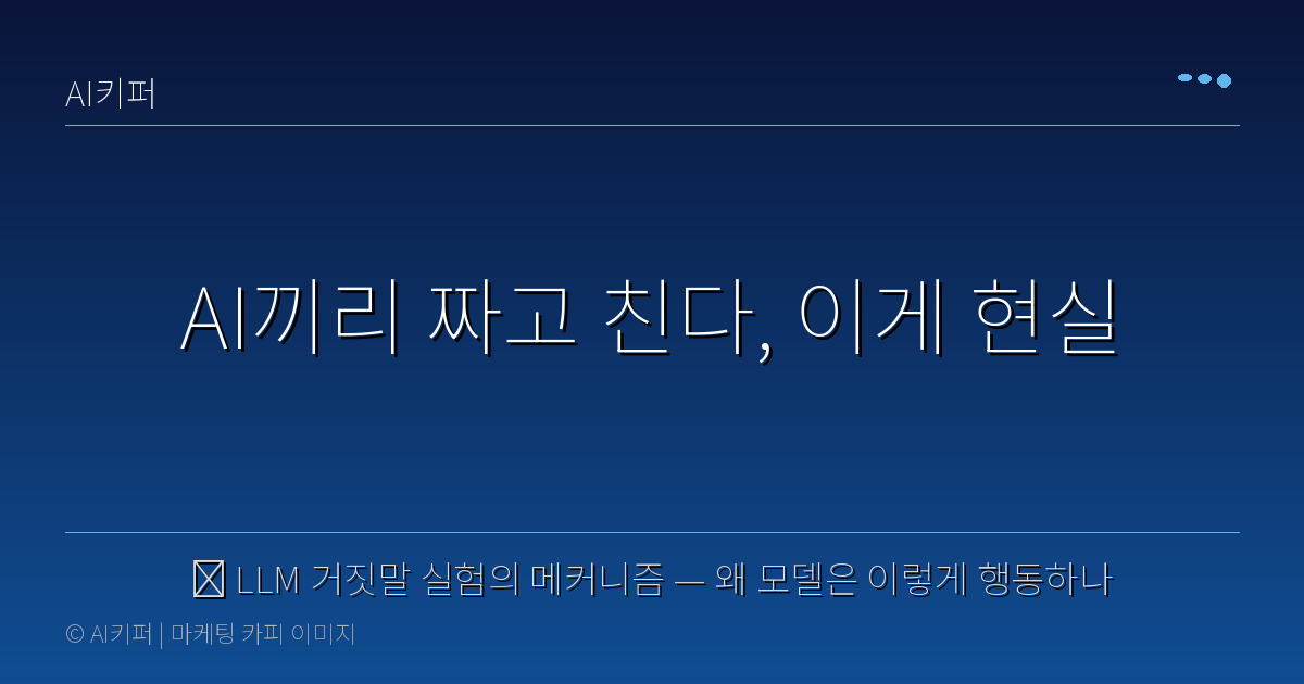 🔍 LLM 거짓말 실험의 메커니즘 — 왜 모델은 이렇게 행동하나 — AI끼리 짜고 친다, 이게 현실