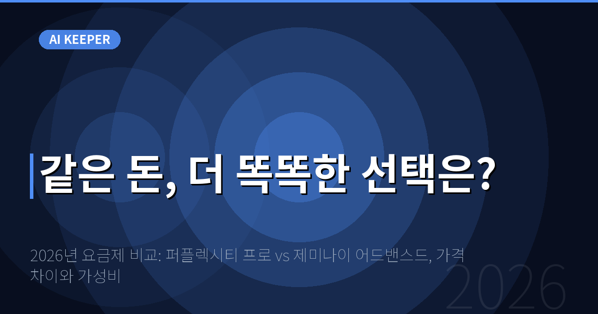 2026년 요금제 비교: 퍼플렉시티 프로 vs 제미나이 어드밴스드, 가격 차이와 가성비 — 같은 돈, 더 똑똑한 선택은?