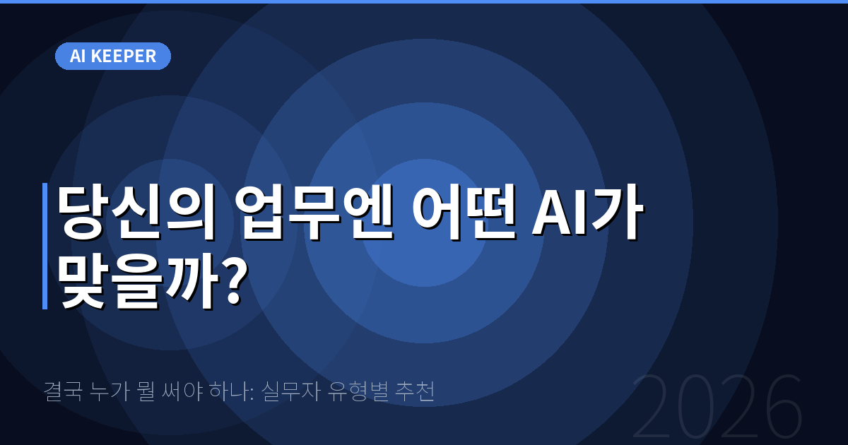 결국 누가 뭘 써야 하나: 실무자 유형별 추천 — 당신의 업무엔 어떤 AI가 맞을까?